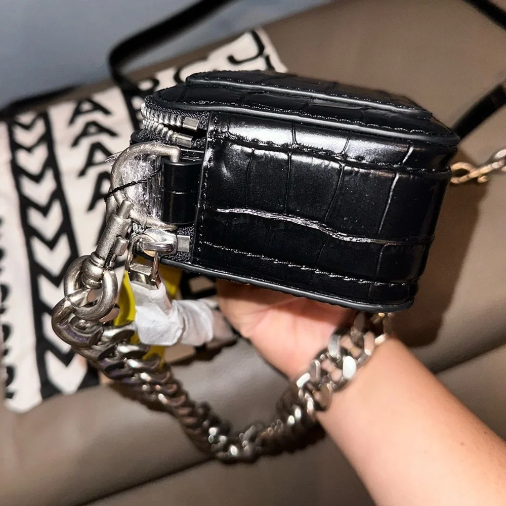 SALE❗️RARE THE MARC JACOBS SNAPSHOT CROC EMBOSSED BAG CHAIN &LEATHER STRAP - Picture 11 of 17